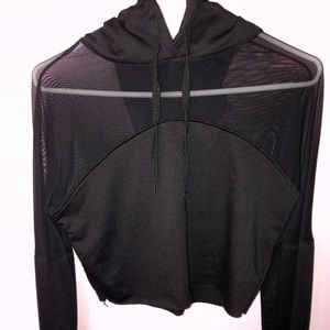 mesh black cropped top